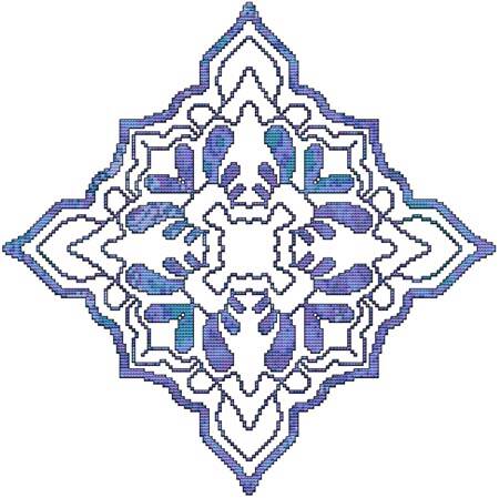 cross stitch pattern Blue Decorative Quilt Block 03