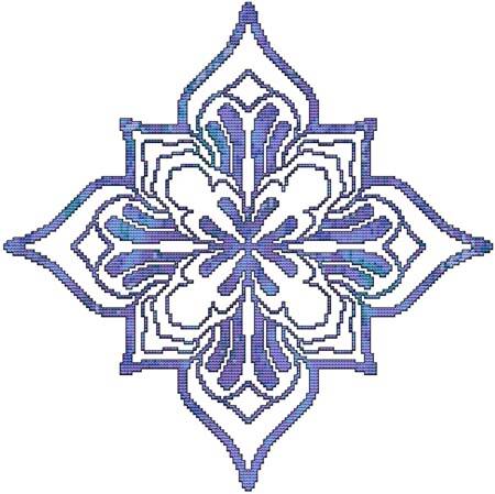 cross stitch pattern Blue Decorative Quilt Block 04