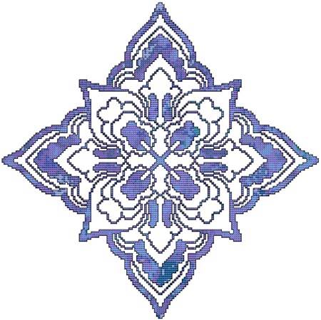 cross stitch pattern Blue Decorative Quilt Block 06