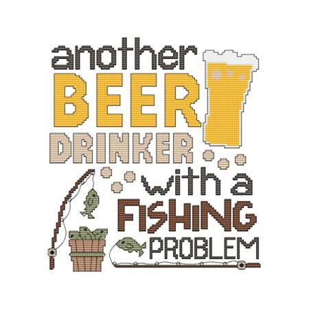 cross stitch pattern Another Beer Drinker - Fishing Problem