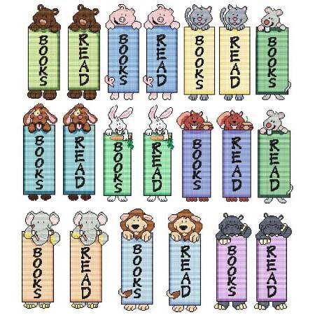 cross stitch pattern Critter (animal) Bookmarks Combo
