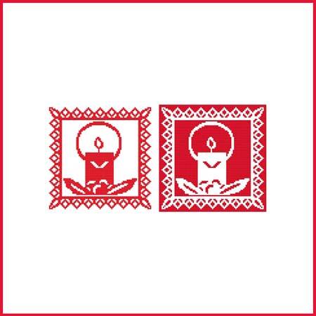 cross stitch pattern Christmas Stencil Ornament - Candle