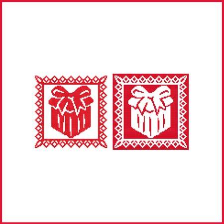 cross stitch pattern Christmas Stencil Ornament - Present