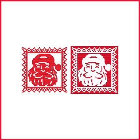 cross stitch pattern Christmas Stencil Ornament - Santa