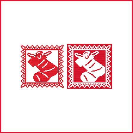 cross stitch pattern Christmas Stencil Ornament - Stocking