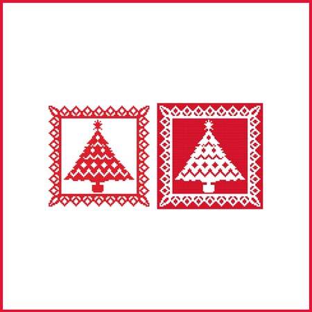 cross stitch pattern Christmas Stencil Ornament - Tree