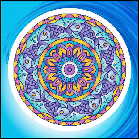 cross stitch pattern Mandala - Fish