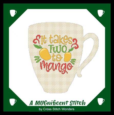 cross stitch pattern A MUGnificent - IT TAKES TWO TO MANGO