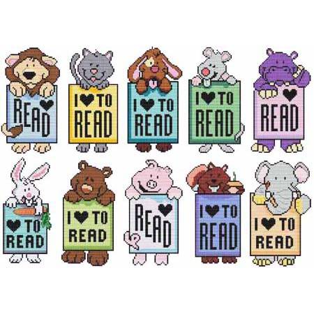 cross stitch pattern Mini Critter Bookmarks Combo