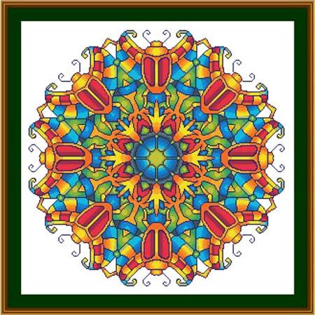 cross stitch pattern Mandala - Scarab