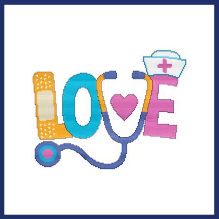 cross stitch pattern LOVE (Nursing)
