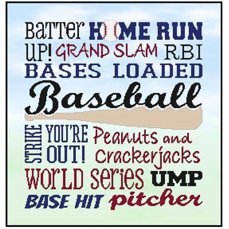 cross stitch pattern Subway Art - Sports - BASEBALL