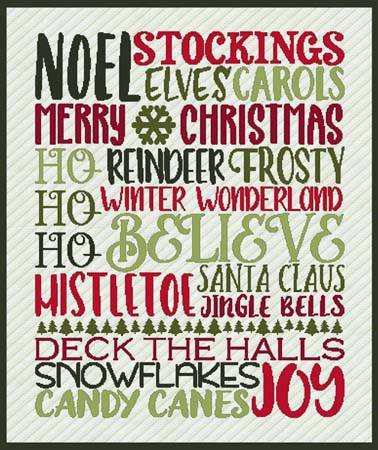 cross stitch pattern Subway Art - CHRISTMAS