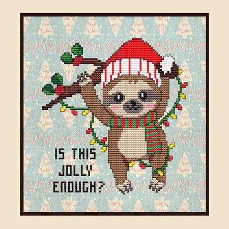cross stitch pattern Is This Jolly Enough Sloth