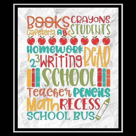 cross stitch pattern Subway Art - SCHOOL