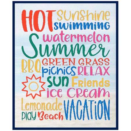 cross stitch pattern Subway Art - SUMMER