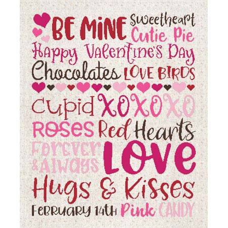 cross stitch pattern Subway Art - VALENTINE