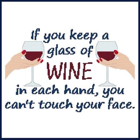 cross stitch pattern Wine In Each Hand You Can't Touch Face