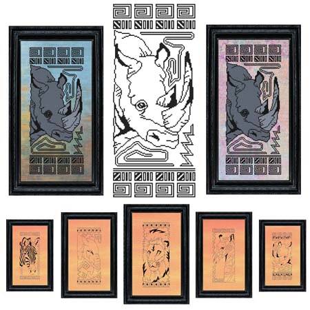 cross stitch pattern African Animal Series - RHINO