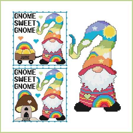 cross stitch pattern A Year Of Gnomes - JUNE