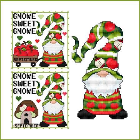 cross stitch pattern A Year Of Gnomes - SEPTEMBER