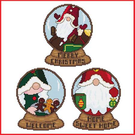 cross stitch pattern Christmas Snow Globes - Set Two
