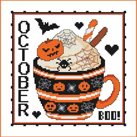 cross stitch pattern A Year Of Mugs - OCTOBER