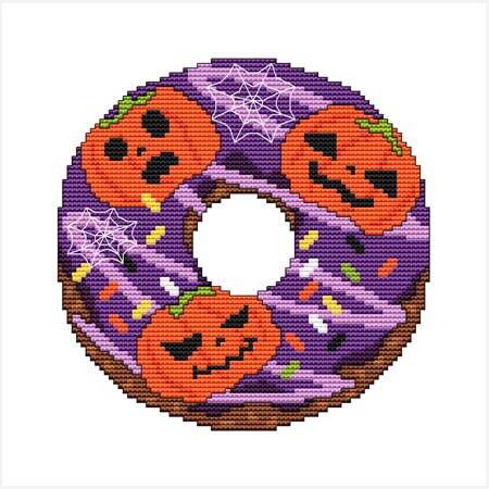 cross stitch pattern A Year Of Donuts - October