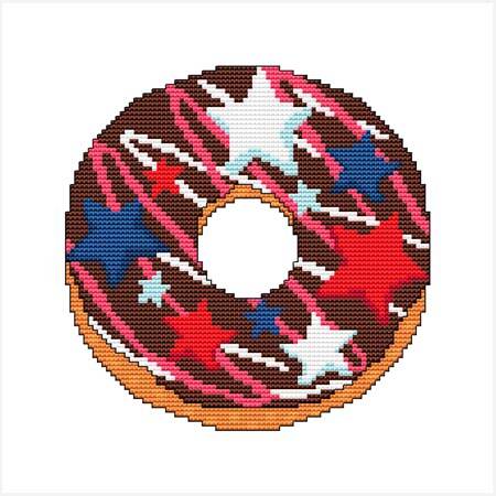 cross stitch pattern A Year Of Donuts - July