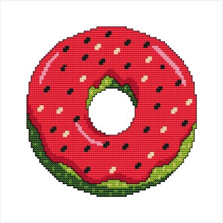 cross stitch pattern A Year Of Donuts - August