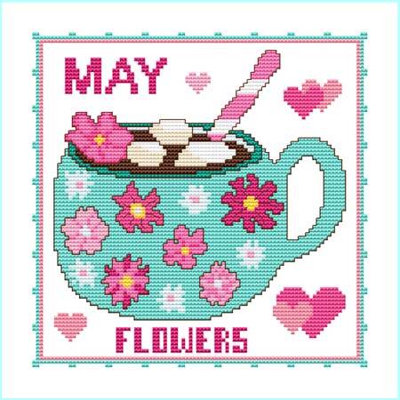 cross stitch pattern A Year Of Mugs - MAY