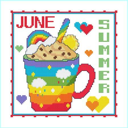 cross stitch pattern A Year Of Mugs - JUNE