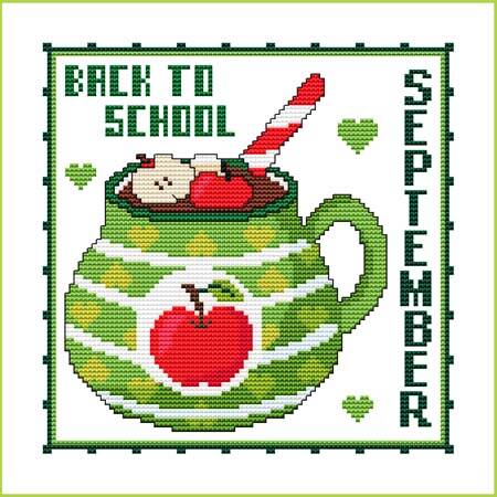cross stitch pattern A Year Of Mugs - SEPTEMBER