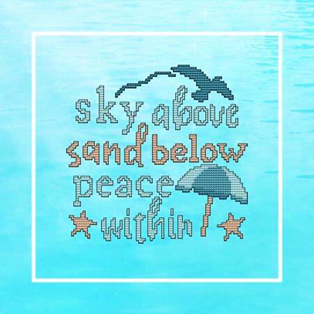 cross stitch pattern Beach Inspirational - Sky Sand Peace