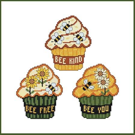 cross stitch pattern CUPCAKES - Sunflower N' Bees