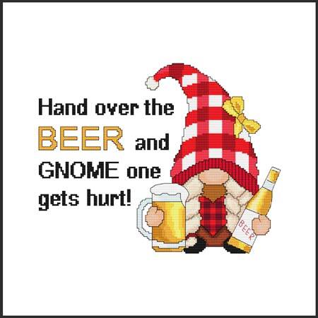 cross stitch pattern Ms. Beer Gnome