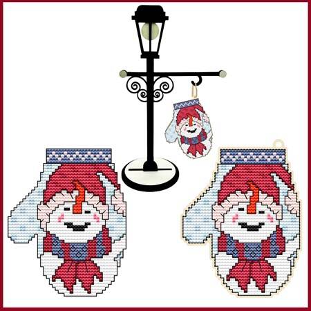 cross stitch pattern Mitten Series - SNOWMAN