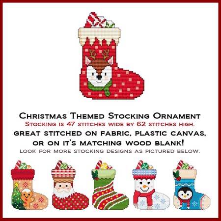 cross stitch pattern Christmas Stocking - Reindeer