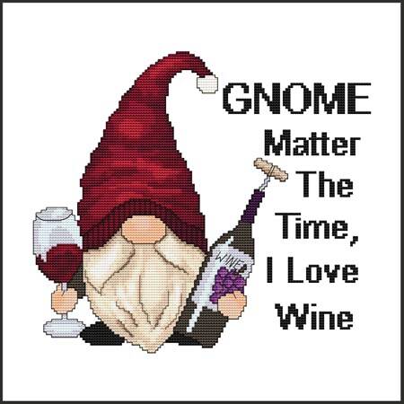 cross stitch pattern Wine Gnome