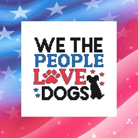 cross stitch pattern We the People Love Dogs