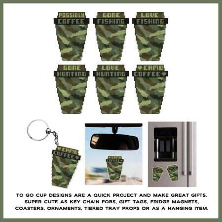 cross stitch pattern Camo to go Cups