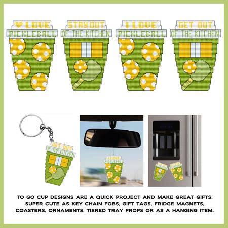 cross stitch pattern Pickleball To Go Cups
