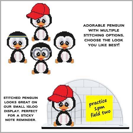 cross stitch pattern Sports Ball Penguin - BASEBALL