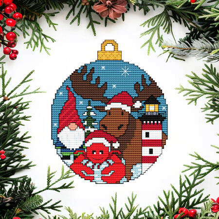 cross stitch pattern Christmas Ornament - The Gang's All Here