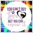 cross stitch pattern You Can't Buy Love You Can Rescue It Cat