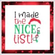 cross stitch pattern I Made The Nice List