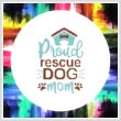 cross stitch pattern Proud Rescue Dog Mom