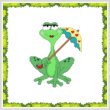 cross stitch pattern Funny Frog Umbrella