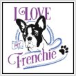 cross stitch pattern I Love My Frenchie