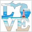 cross stitch pattern Love Michigan
